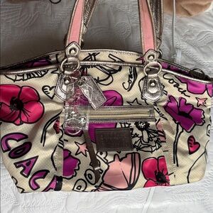 Coach Multicolor Floral Poppy Tote Bag